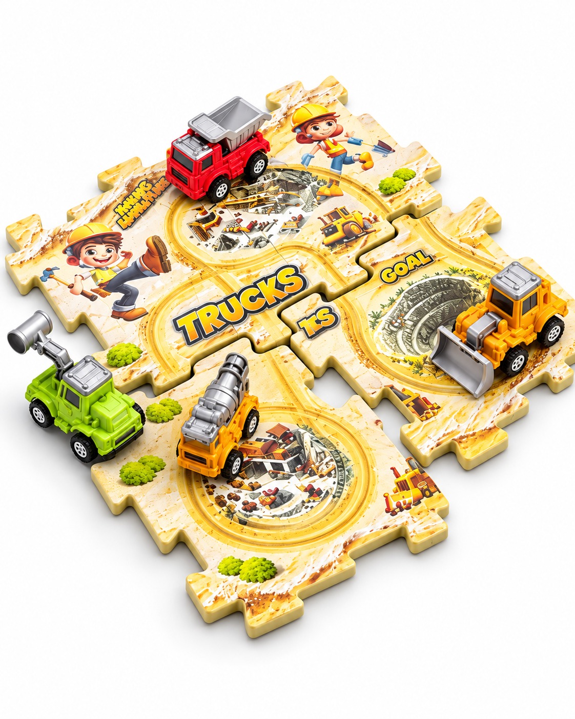 Construction Truck Puzzle Track